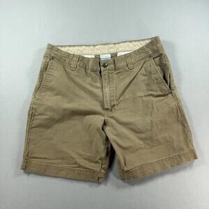 Colombia Mens 38" Khaki Flat Front Regular Fit 8" Inseam Tan Shorts